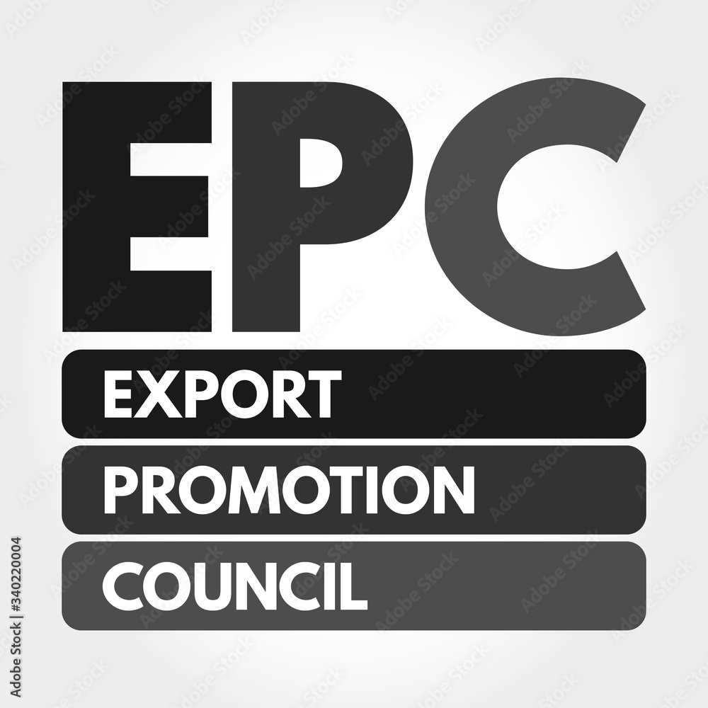 EPC - Export Promotion Council acronym, business concept background EPC - Export Promotion Council acronym, business concept background