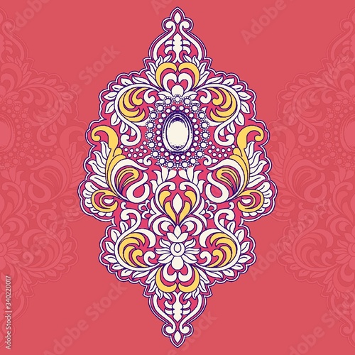 Abstract beautiful retro vector paisley pattern