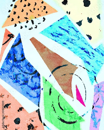 Abstract watercolor composition drawing painting line texture art design background
