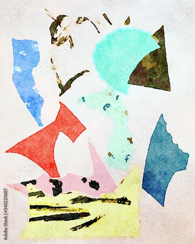 Abstract watercolor composition drawing painting line texture art design background