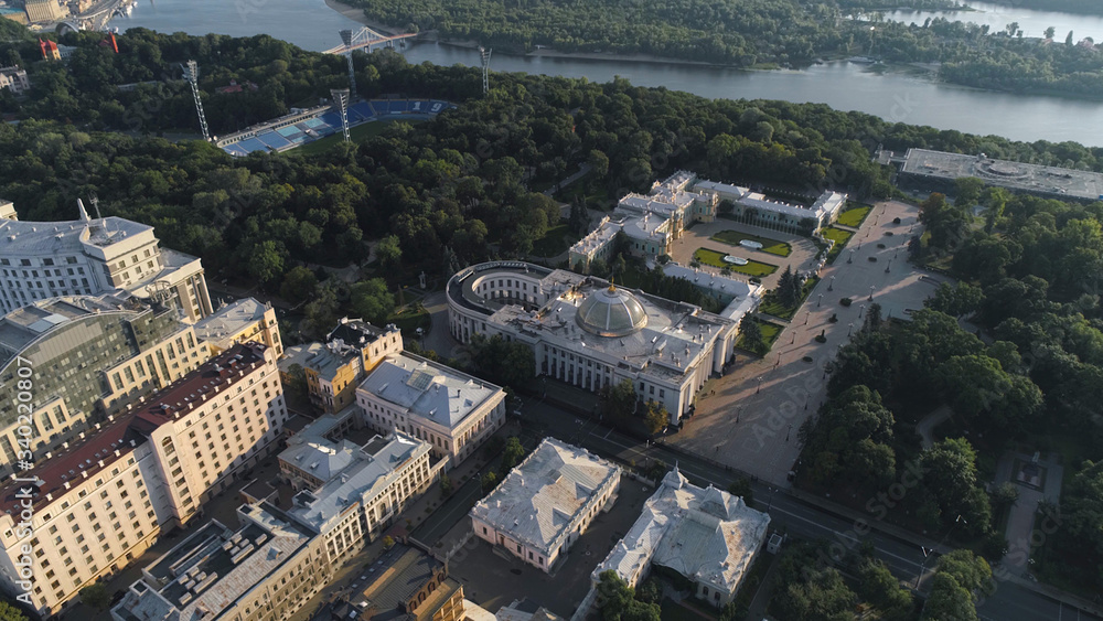 Aerial view. The building of the Ukrainian Parliament, Kyiv | Kiev. 