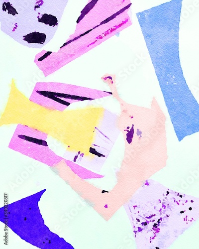 Abstract watercolor composition drawing painting line texture art design background