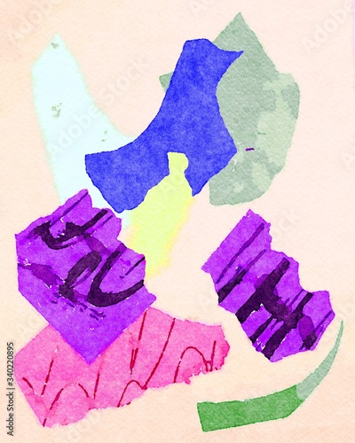 Abstract watercolor composition drawing painting line texture art design background