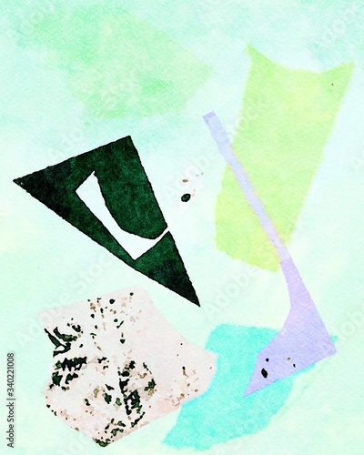 Abstract watercolor composition drawing painting line texture art design background