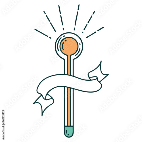 banner with tattoo style glass thermometer