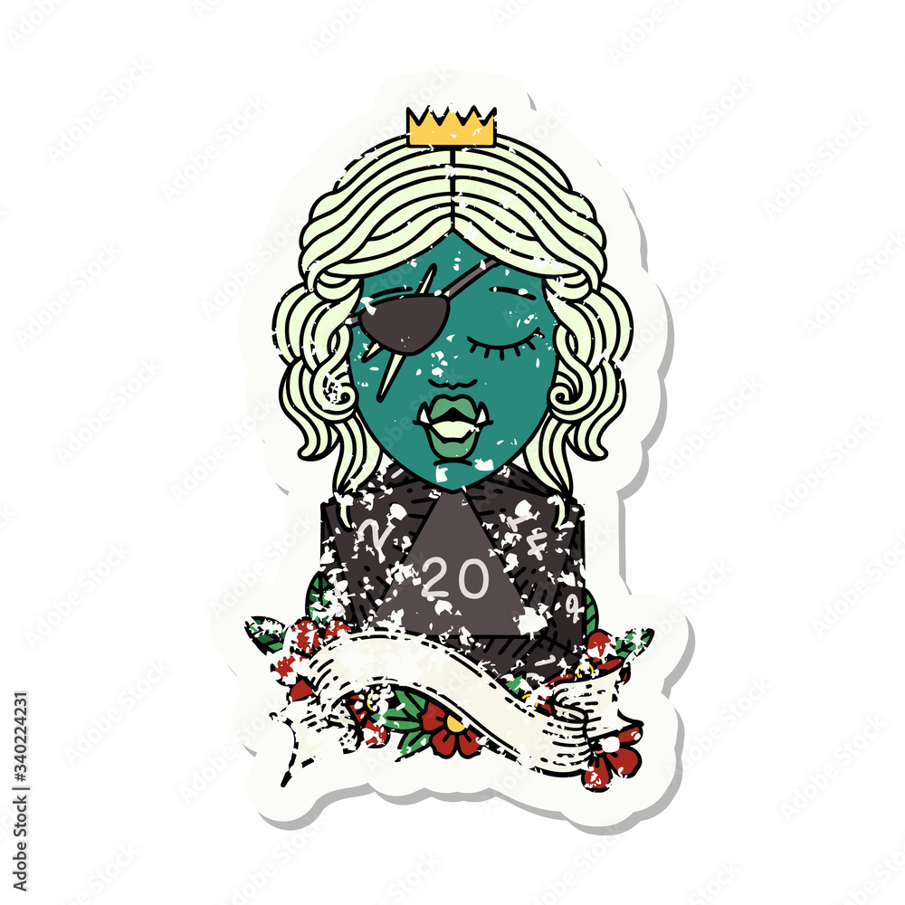 orc rogue character with natural twenty dice roll illustration orc rogue character with natural twenty dice roll illustration
