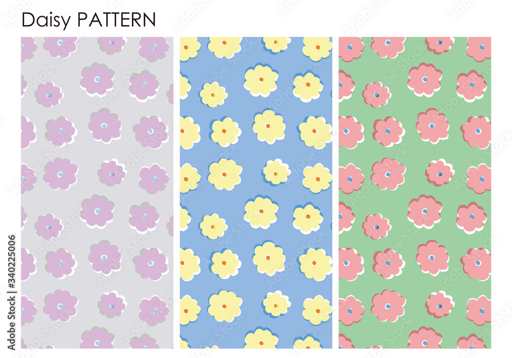 set of seamless patterns flower 花柄　北欧　壁紙