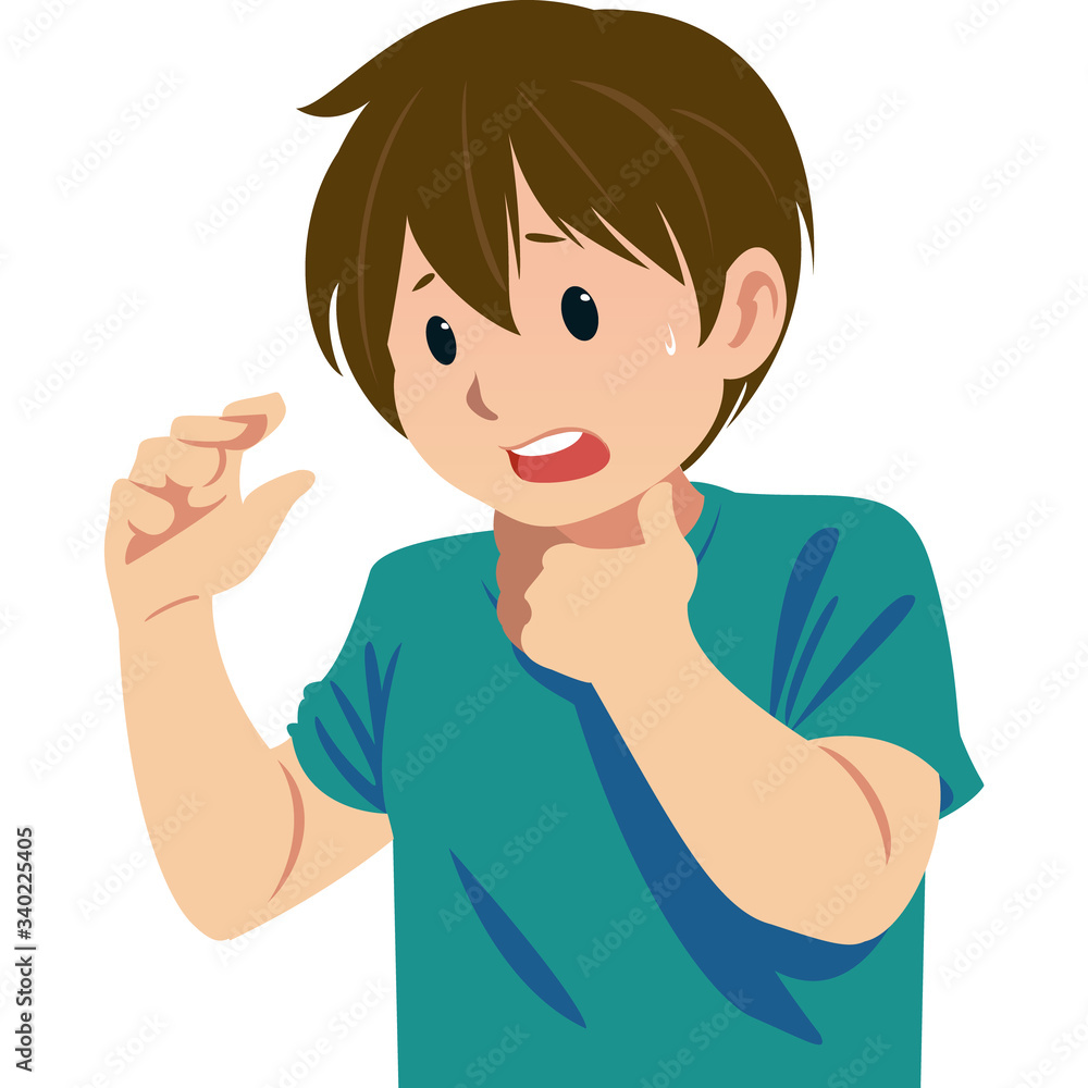 man has a sore throat Medical and healthcare concept. man has a sore throat Medical and healthcare concept.