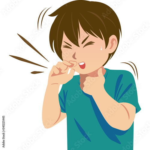 man have to cough Medical and healthcare concept.