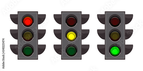 Vector Illustration street traffic lights set