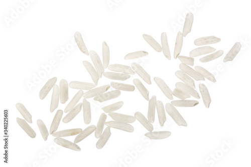 Bild auf Leinwand rice grains isolated on white background. Top view. Flat lay