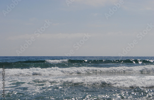Waves on the sea.