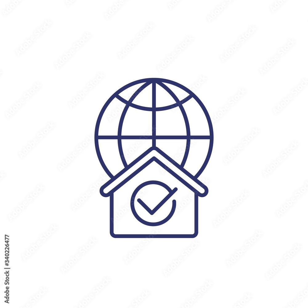 home network line icon on white home network line icon on white