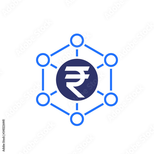 Financial diversification, indian rupee vector icon