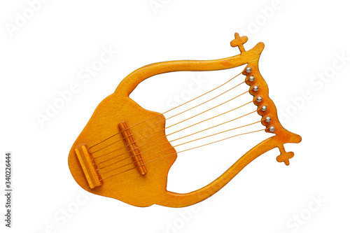 Lyre -  musical instrument .  Isolated on  white background. photo