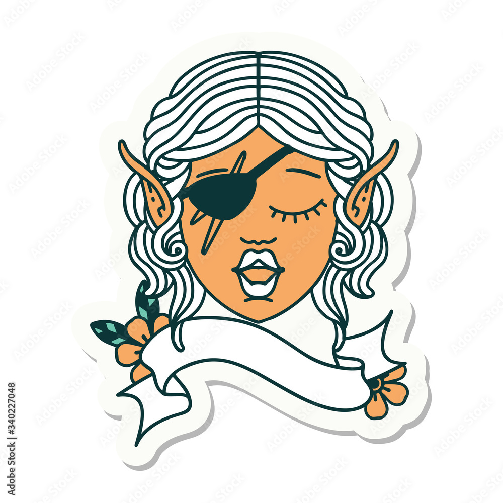 elf rogue character face sticker elf rogue character face sticker