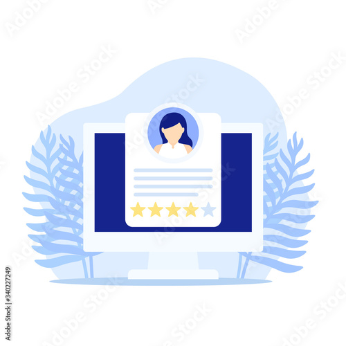 employee review, HR software vector icon