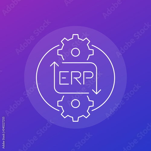 ERP line icon for web, vector