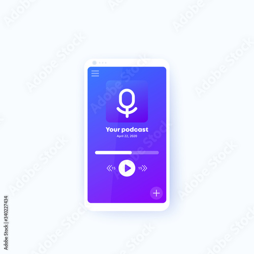 podcast app in phone mobile ui design