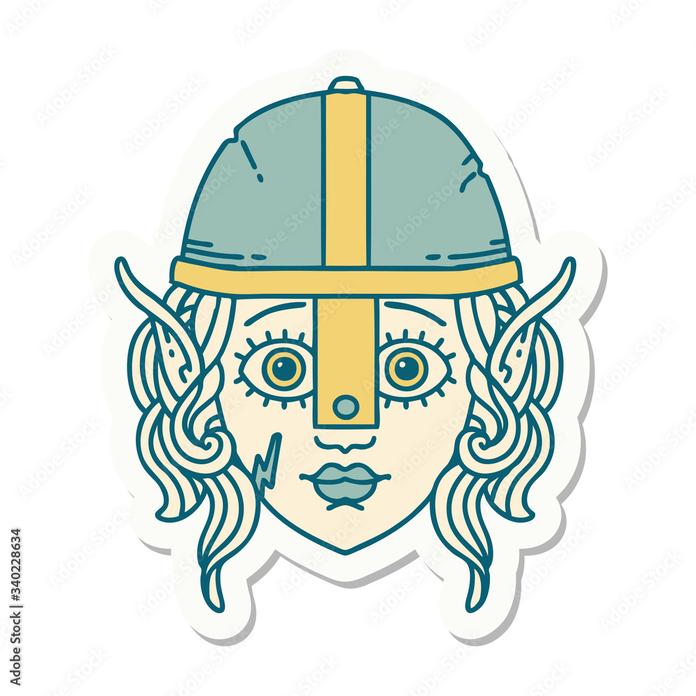 elf fighter character face sticker elf fighter character face sticker