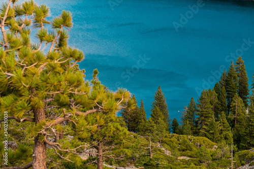 Detail of wind over the water of Emerald Bay in Lake Tahoe