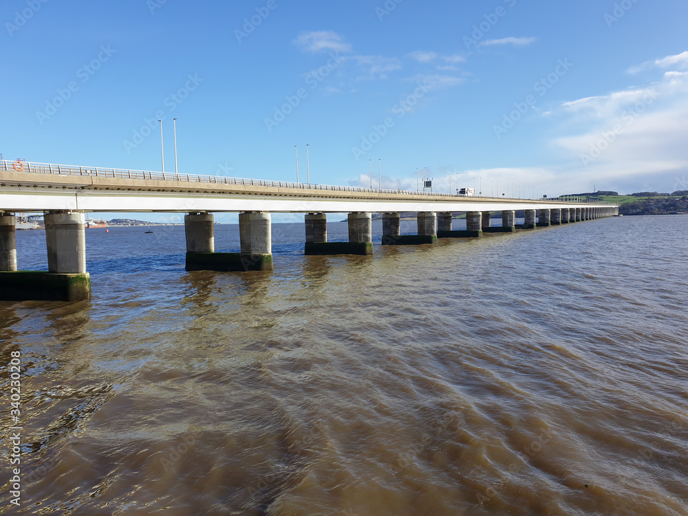 The Tay Road Bridge, spanning South from Dundee to Newport-On-Tay