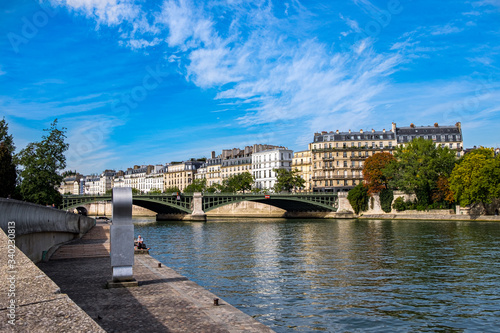 Seine river view in Paris, France.