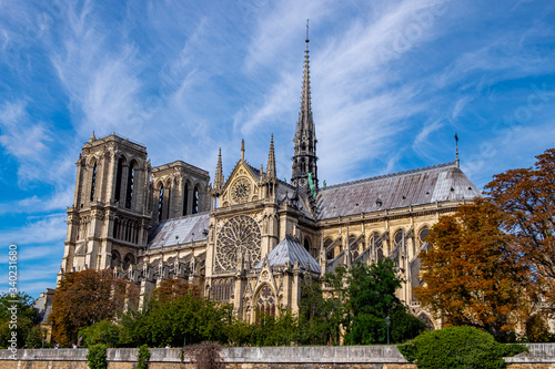 Notre Dame cathedral in Paris, France.