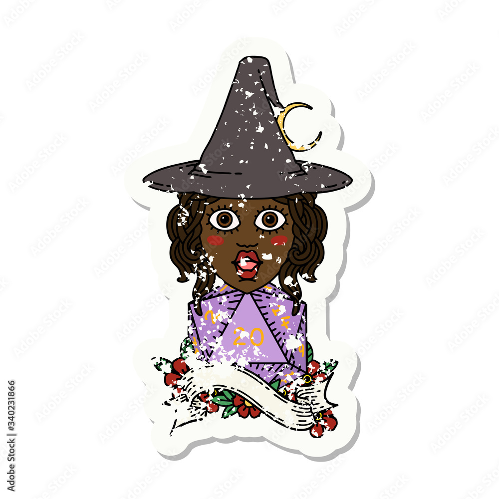 human mage with natural 20 D20 dice roll illustration human mage with natural 20 D20 dice roll illustration