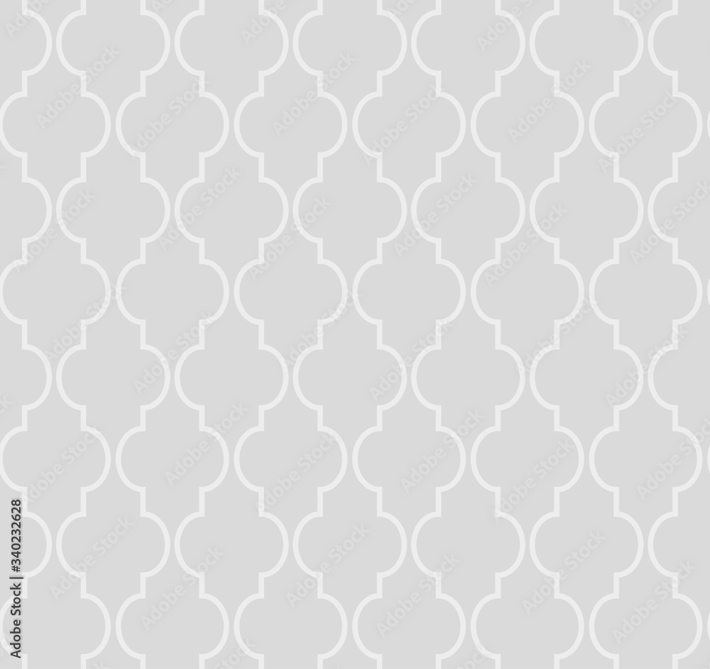 Fototapeta premium Gray arabic seamless pattern grid lantern shapes