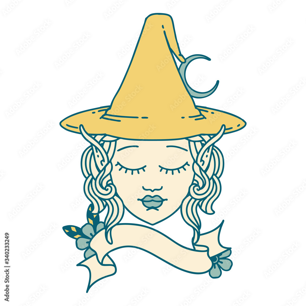 elf mage character face illustration elf mage character face illustration