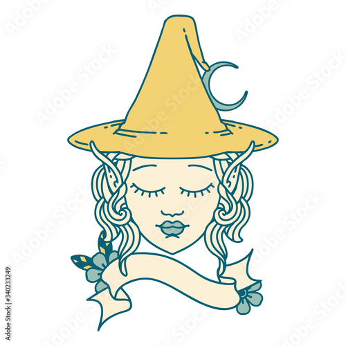 elf mage character face illustration
