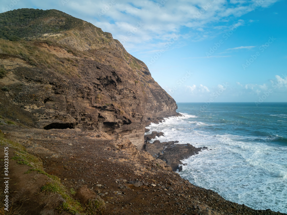 View of West Auckland sea shore with cliffs View of West Auckland sea shore with cliffs