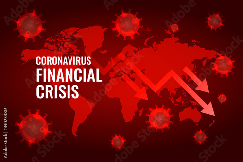 covid19 coronavirus global economy downfall arrow background