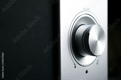 close-up of volume button.Manual rotation  volume control.