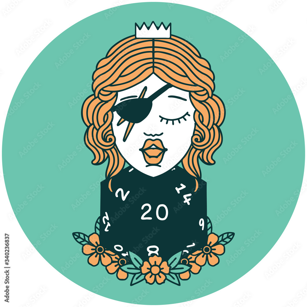 human rogue with natural twenty dice roll icon human rogue with natural twenty dice roll icon