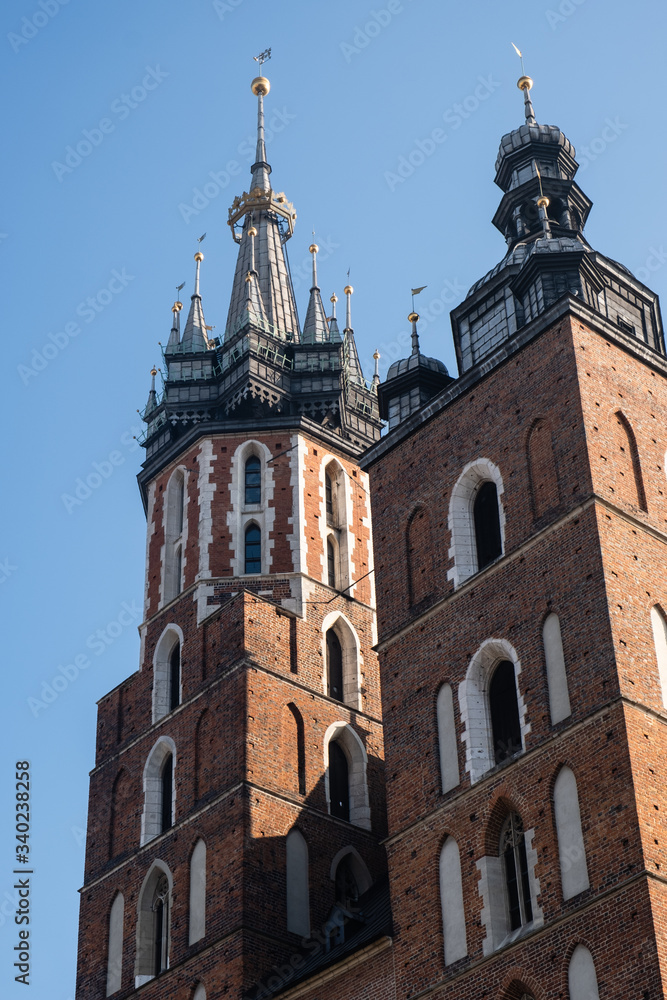 Saint Mary Church at main Market Square in Krakow, Poland