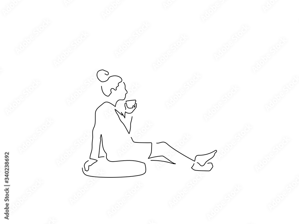 People at home isolated line drawing, vector illustration design. People at home isolated line drawing, vector illustration design.