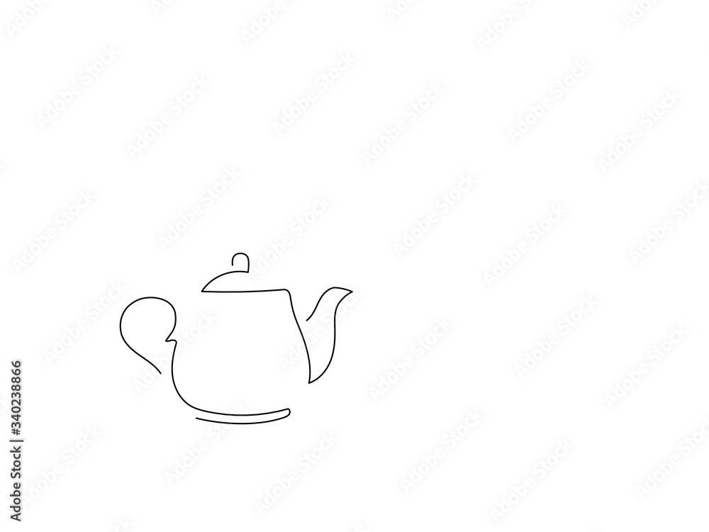 Teapot and coffee isolated line drawing, vector illustration design. Teapot and coffee isolated line drawing, vector illustration design.