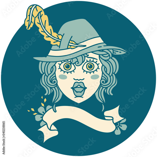 human bard character face illustration