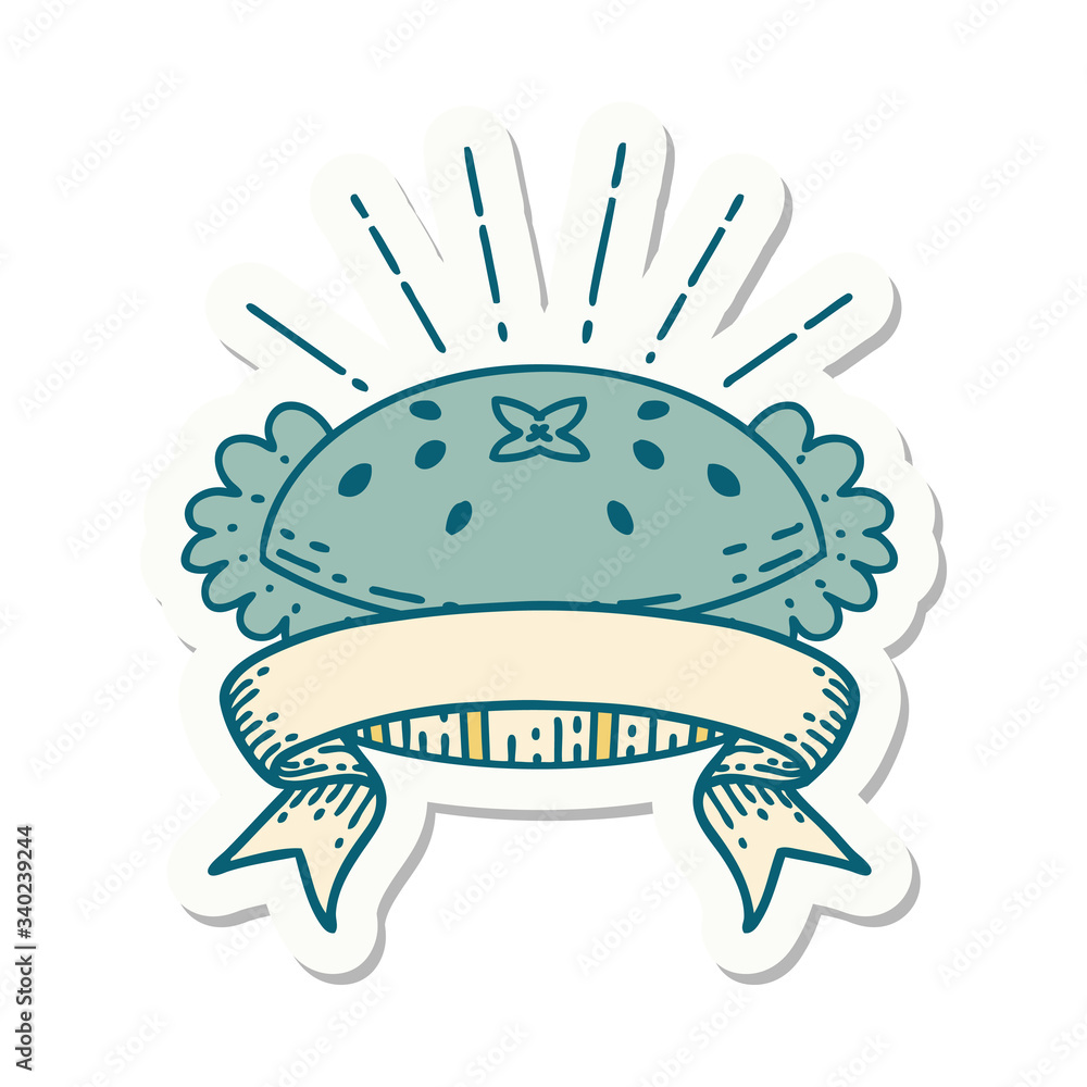 sticker of tattoo style amazing pie sticker of tattoo style amazing pie