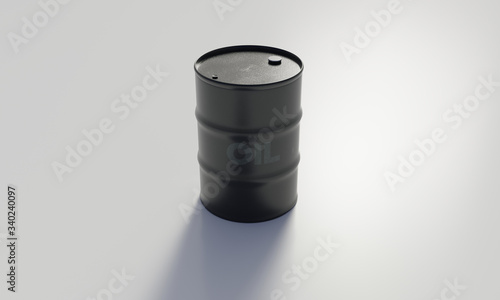 1 barrel of oil on a white background. 3D render