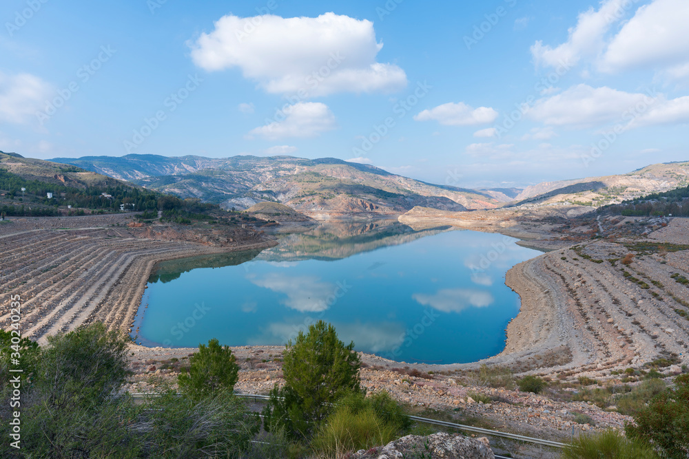 reflections in the Beninar reservoir (Spain)
