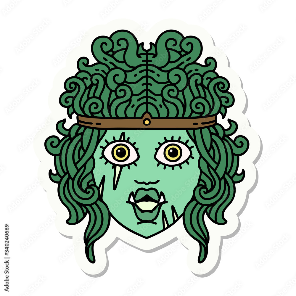 orc barbarian character face sticker orc barbarian character face sticker
