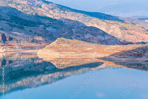 reflections in the Beninar reservoir (Spain) 