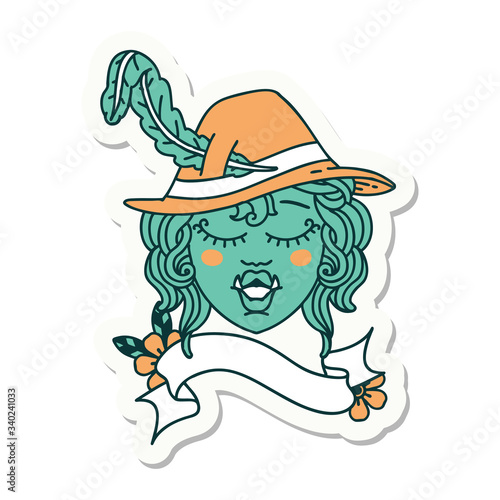 orc bard character  sticker