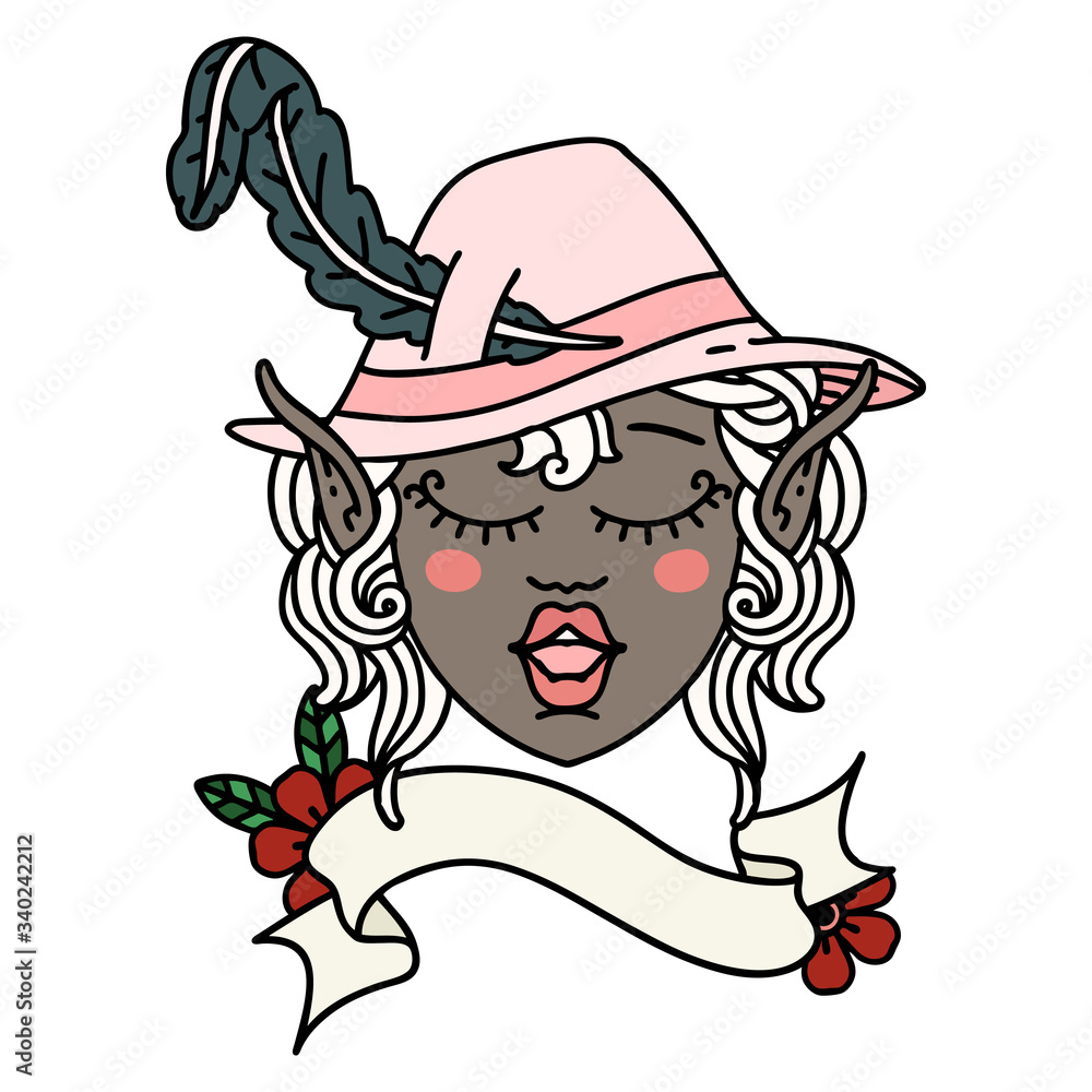 elf bard character face illustration elf bard character face illustration