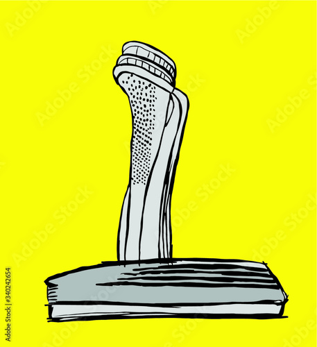 Istanbul airport tower graphic design vector art