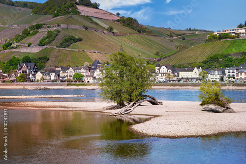 Picturesque view from the banks of the Rhine to Assmanshausen
