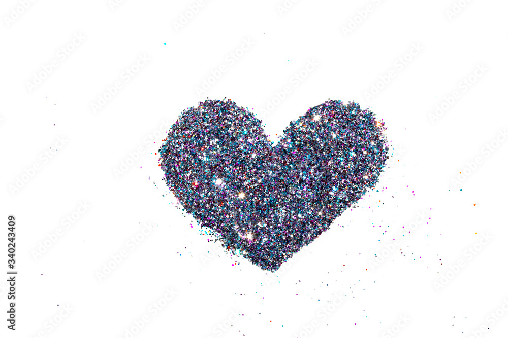 Heart Love Shapes Made of Glitter for Background